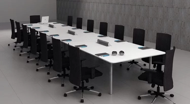 Modern conference room setup with ergonomic chairs and minimalist design by top interior design firms in JP Nagar