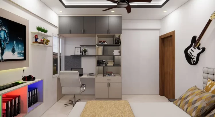 Modern study room setup by interior designers near Mysore Road