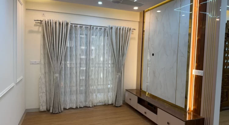 Elegant living room by the best interior designers in Vijayanagar – modern, sleek, and functional.