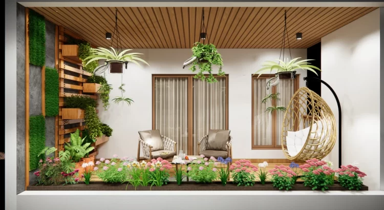 Modern balcony design by interior designers near Mysore Road