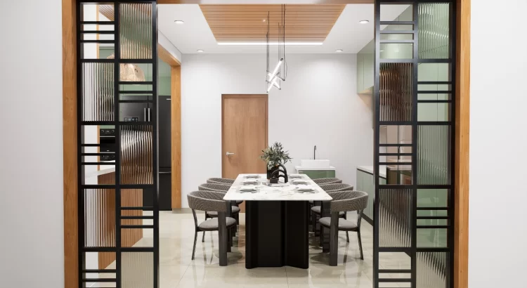 Elegant dining area designed by Interior Designers near Banashankari