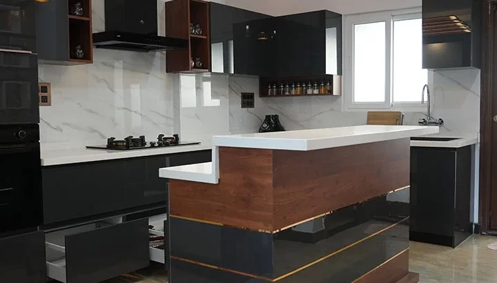 Grandeur Elite, the top interior design company in Vijayanagar Bangalore, creates stunning and functional kitchens and home interiors tailored to your style.