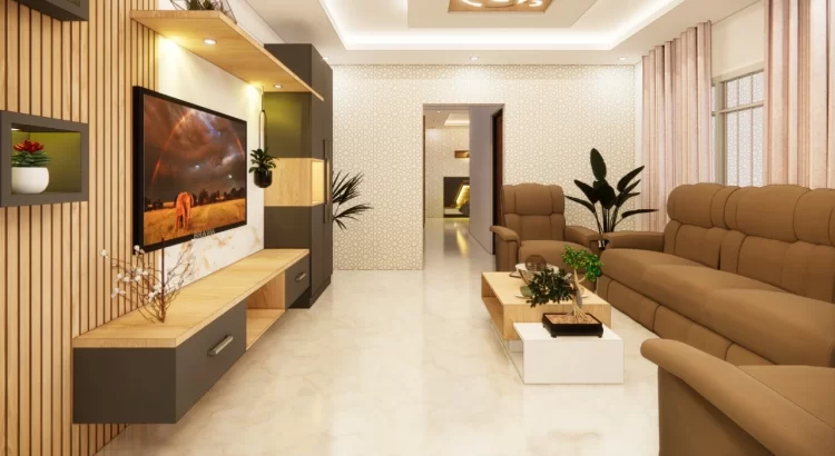 Modern living room designed by leading Interior design company in RR Nagar