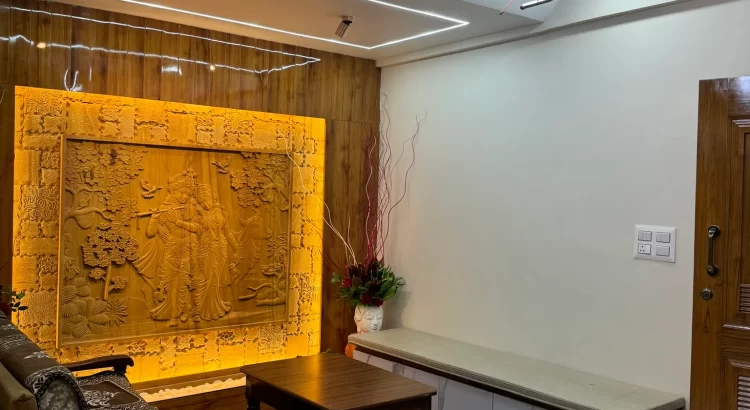 Elegant living room designed by Home Interior Designers in Rajarajeshwari Nagar