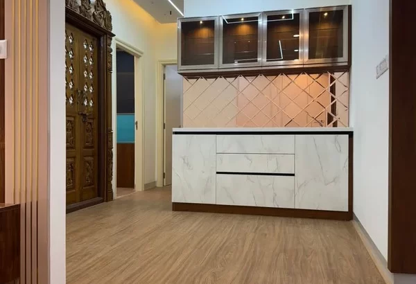 Modern home interiors with linear lighting in Rajarajeshwari Nagar