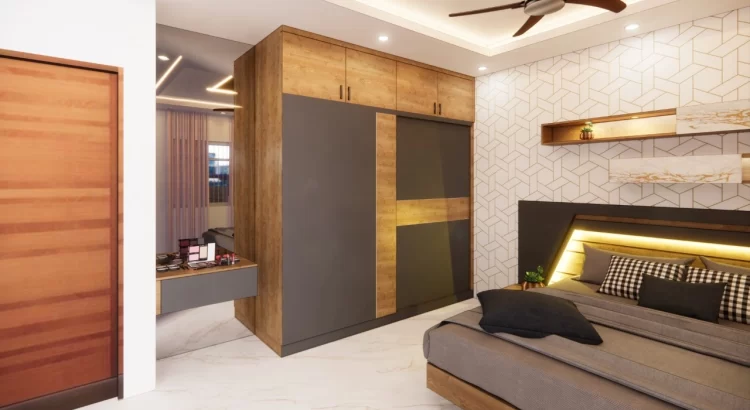 Modern bedroom with ambient lighting by an interior design studio in Rajarajeshwari Nagar